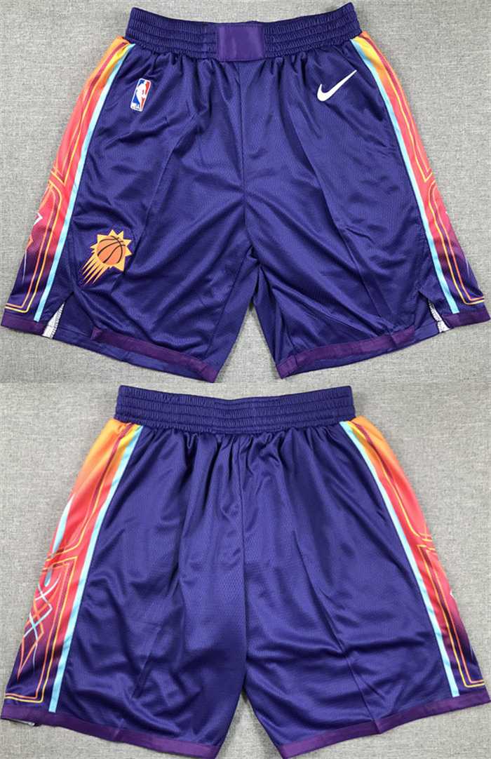 Men%27s Phoenix Suns Purple City Edition Shorts (Run Small)